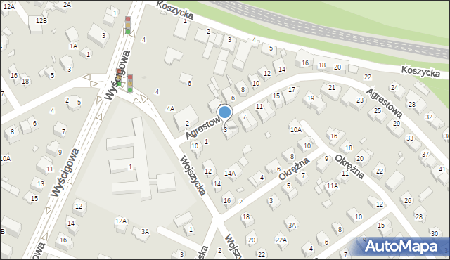 Wrocław, Agrestowa, 3, mapa Wrocławia