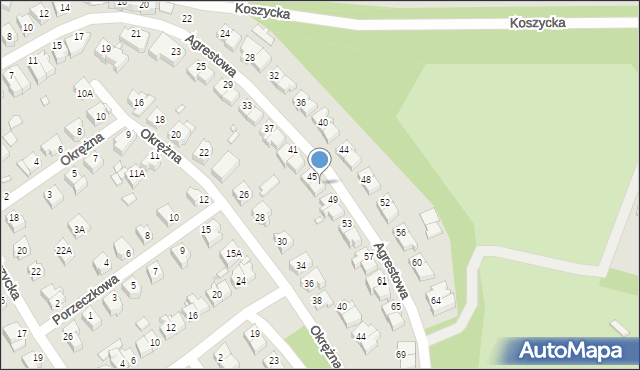 Wrocław, Agrestowa, 47, mapa Wrocławia