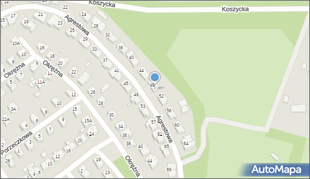 Wrocław, Agrestowa, 50, mapa Wrocławia