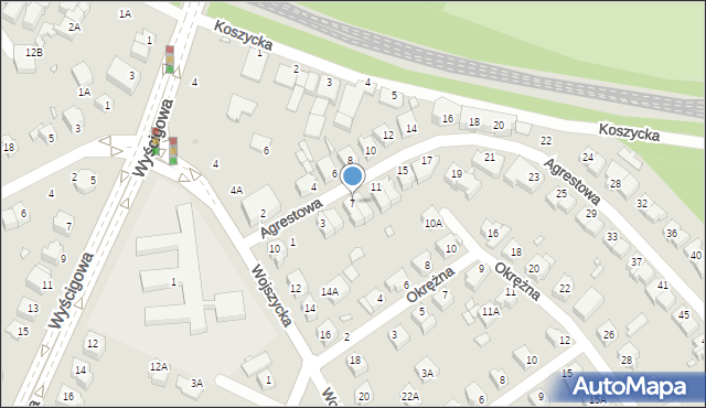 Wrocław, Agrestowa, 7, mapa Wrocławia