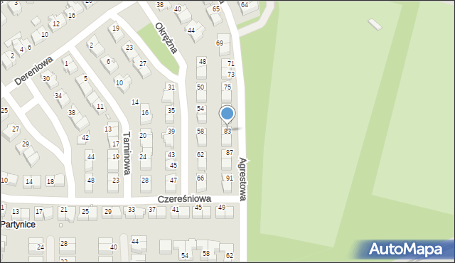 Wrocław, Agrestowa, 83, mapa Wrocławia