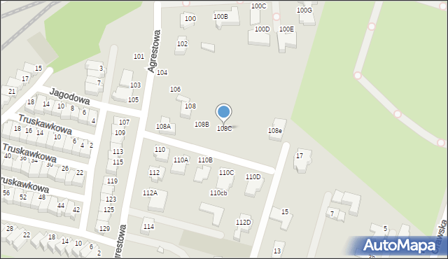 Wrocław, Agrestowa, 108C, mapa Wrocławia