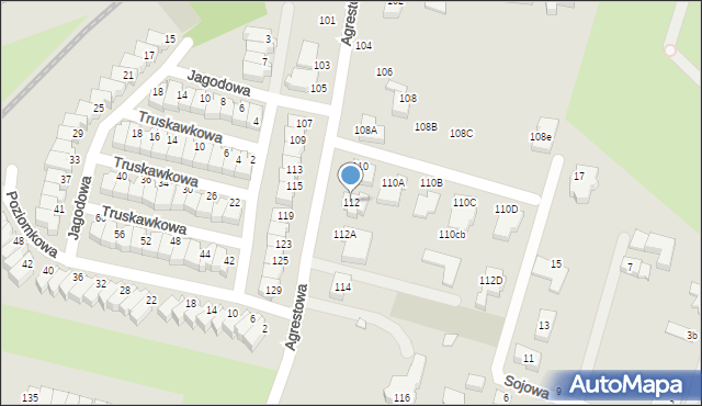 Wrocław, Agrestowa, 112, mapa Wrocławia