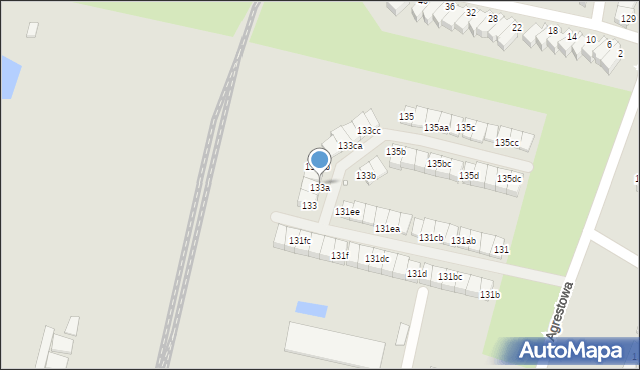 Wrocław, Agrestowa, 133aa, mapa Wrocławia