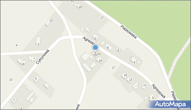 Wymysły, Agrestowa, 21, mapa Wymysły