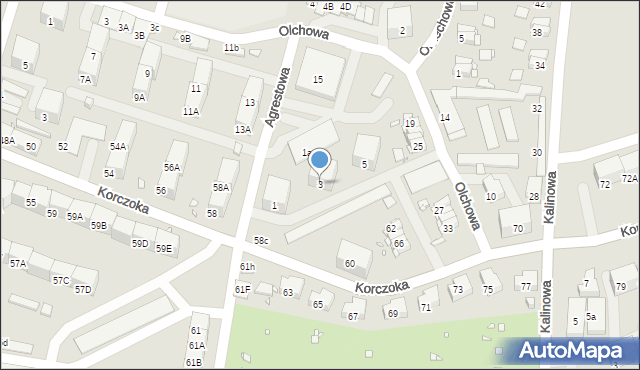 Zabrze, Agrestowa, 3, mapa Zabrza