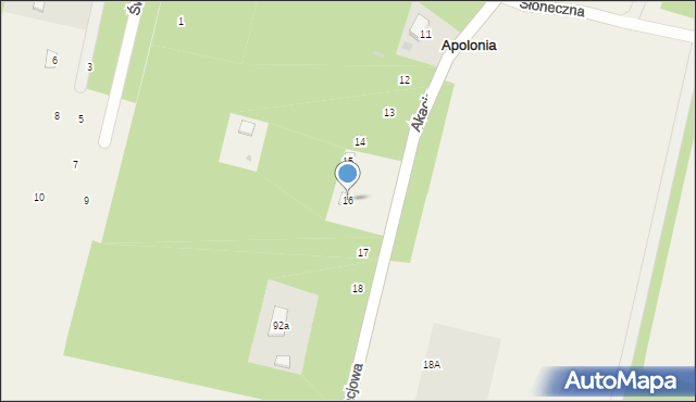 Apolonia, Akacjowa, 16, mapa Apolonia