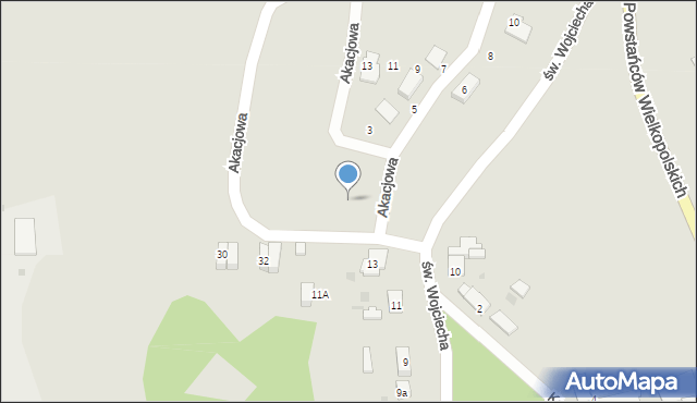 Barcin, Akacjowa, 1, mapa Barcin