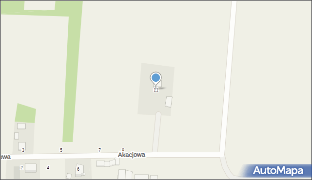 Bartkowice, Akacjowa, 11, mapa Bartkowice