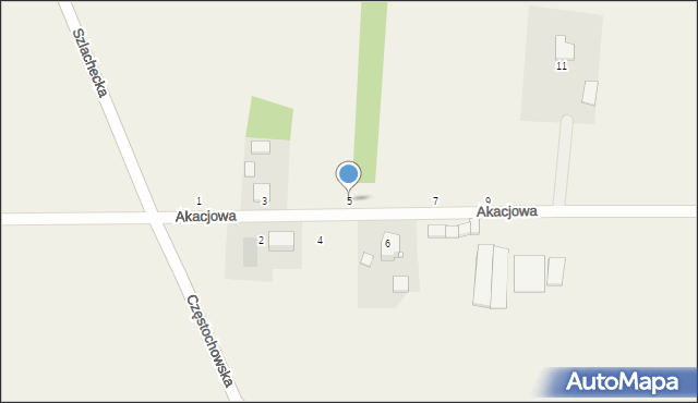 Bartkowice, Akacjowa, 5, mapa Bartkowice