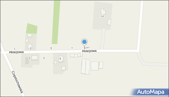 Bartkowice, Akacjowa, 9, mapa Bartkowice