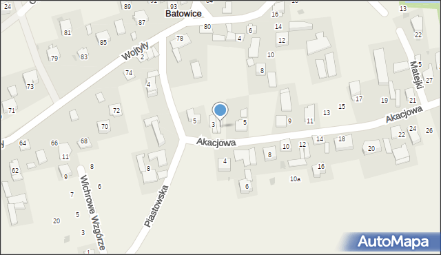 Batowice, Akacjowa, 3a, mapa Batowice