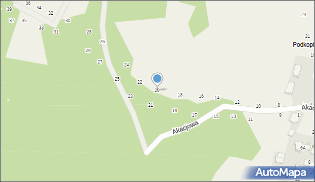 Będkowice, Akacjowa, 20, mapa Będkowice