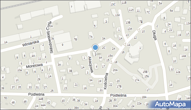 Biała Podlaska, Akacjowa, 2, mapa Białej Podlaskiej