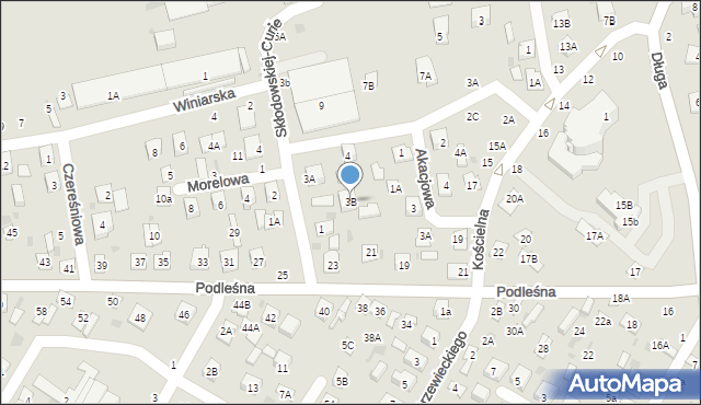 Biała Podlaska, Akacjowa, 3B, mapa Białej Podlaskiej