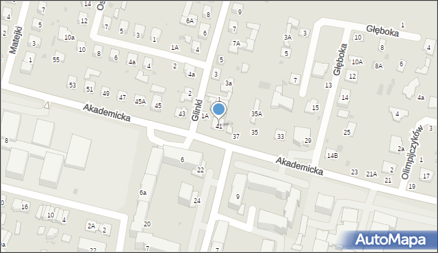 Biała Podlaska, Akademicka, 41, mapa Białej Podlaskiej