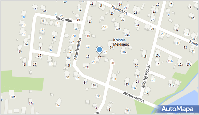 Bielsko-Biała, Akademicka, 25, mapa Bielsko-Białej