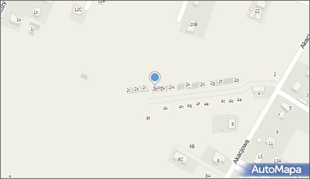 Bieniewice, Akacjowa, 2p, mapa Bieniewice