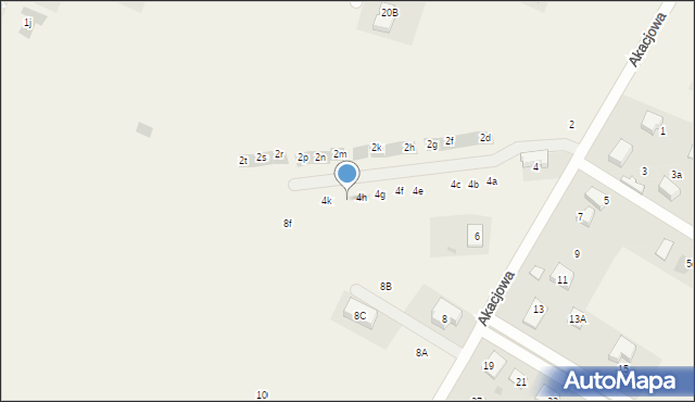 Bieniewice, Akacjowa, 4j, mapa Bieniewice