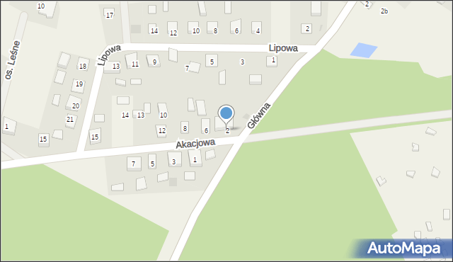 Błądzim, Akacjowa, 2, mapa Błądzim