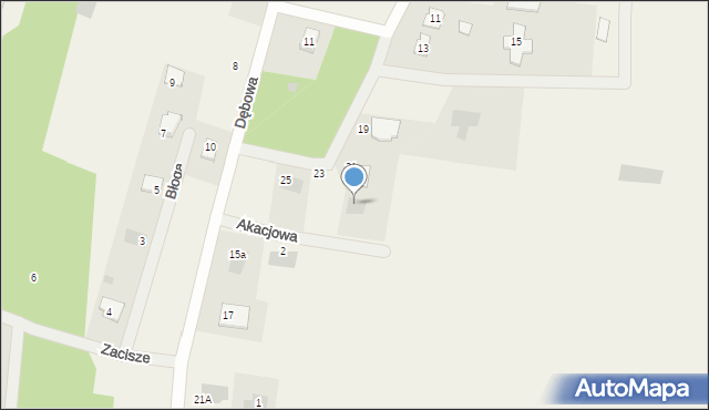 Błogoszcz, Akacjowa, 5, mapa Błogoszcz