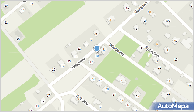 Blok Dobryszyce, Akacjowa, 10, mapa Blok Dobryszyce