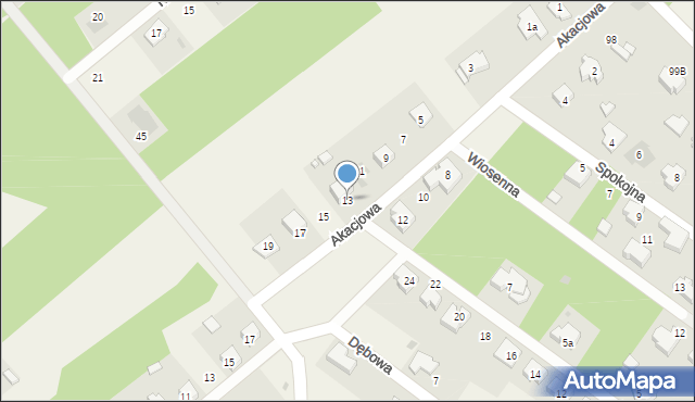 Blok Dobryszyce, Akacjowa, 13, mapa Blok Dobryszyce