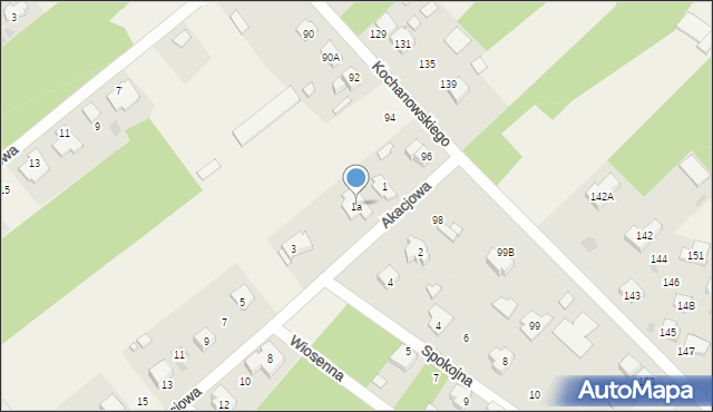 Blok Dobryszyce, Akacjowa, 1a, mapa Blok Dobryszyce