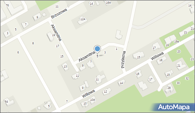 Bobrowiec, Aksamitna, 5, mapa Bobrowiec