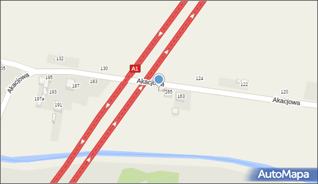 Bobrowniki, Akacjowa, 167, mapa Bobrowniki