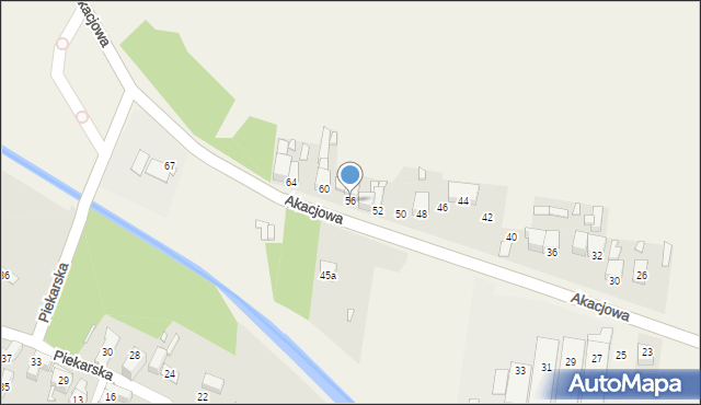 Bobrowniki, Akacjowa, 56, mapa Bobrowniki
