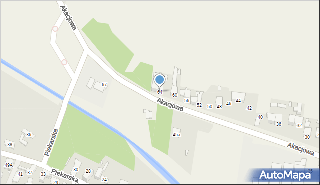Bobrowniki, Akacjowa, 64, mapa Bobrowniki