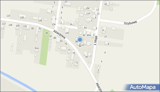 Bobrowniki, Akacjowa, 94, mapa Bobrowniki