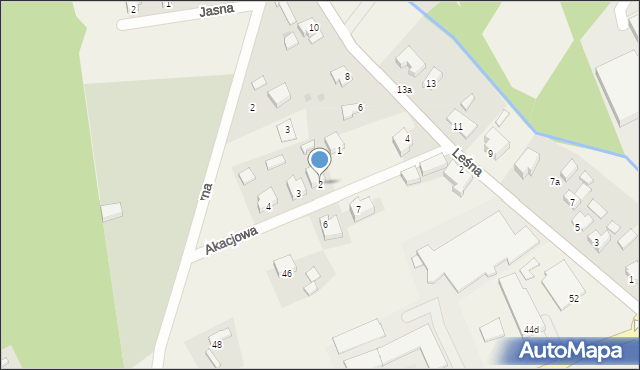 Bogdaniec, Akacjowa, 2, mapa Bogdaniec