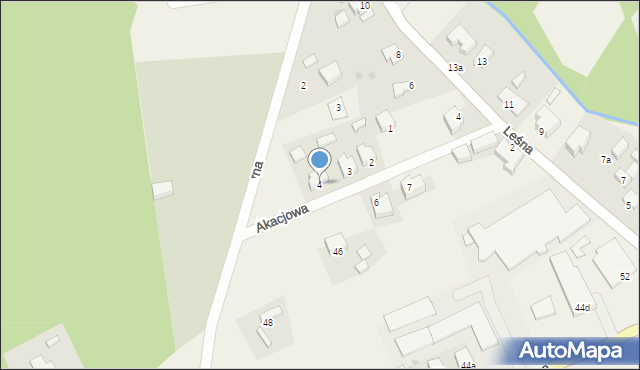 Bogdaniec, Akacjowa, 4, mapa Bogdaniec