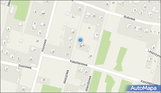 Borków, Akacjowa, 18, mapa Borków