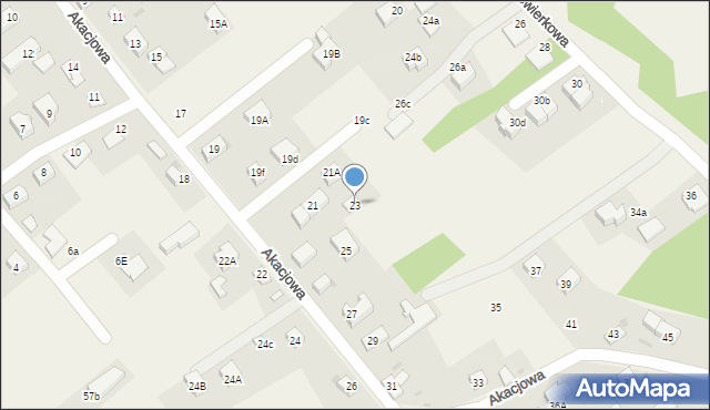 Borowa, Akacjowa, 23, mapa Borowa