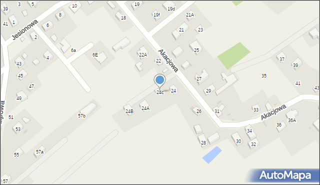Borowa, Akacjowa, 24c, mapa Borowa