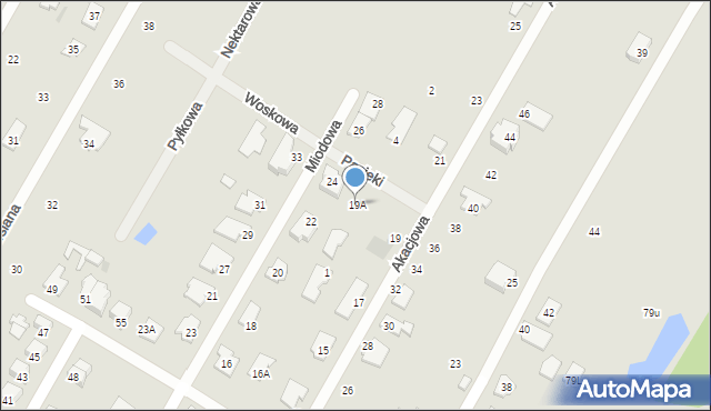 Brwinów, Akacjowa, 19A, mapa Brwinów