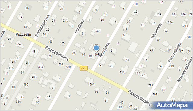 Brwinów, Akacjowa, 1C, mapa Brwinów