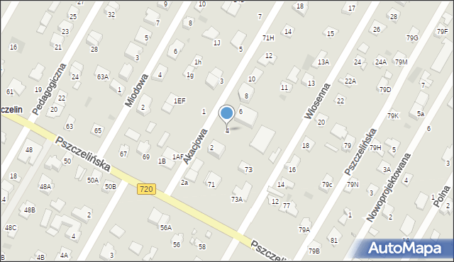 Brwinów, Akacjowa, 4, mapa Brwinów