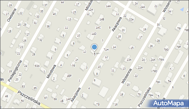 Brwinów, Akacjowa, 5, mapa Brwinów