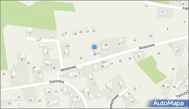 Brzoskwinia, Akacjowa, 18, mapa Brzoskwinia