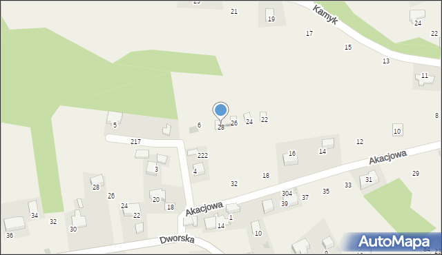 Brzoskwinia, Akacjowa, 28, mapa Brzoskwinia