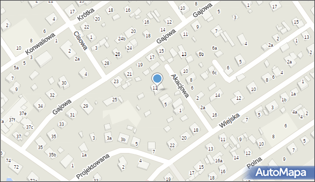 Brzoza, Akacjowa, 9, mapa Brzoza