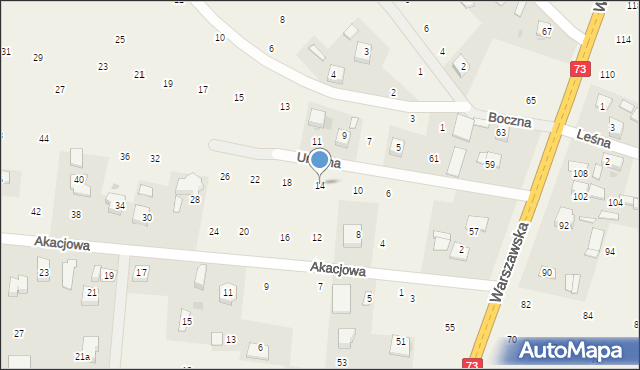 Brzozówka, Akacjowa, 14, mapa Brzozówka