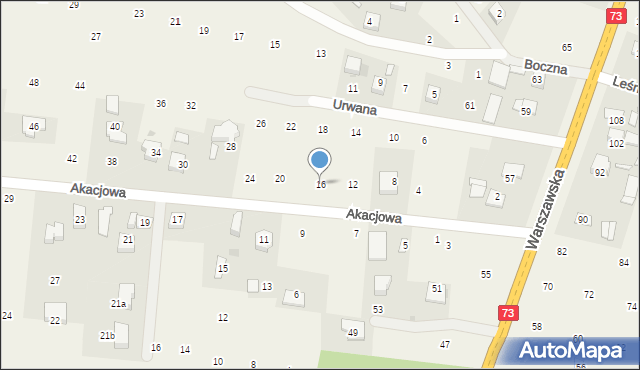 Brzozówka, Akacjowa, 16, mapa Brzozówka