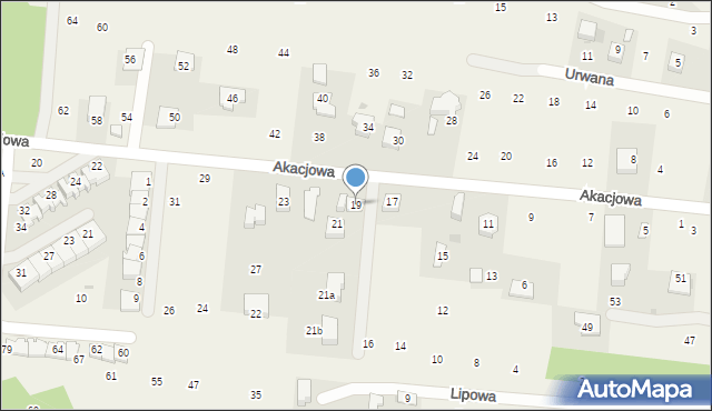 Brzozówka, Akacjowa, 19, mapa Brzozówka