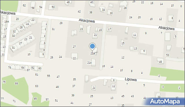 Brzozówka, Akacjowa, 21a, mapa Brzozówka