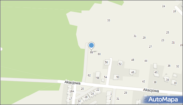 Brzozówka, Akacjowa, 64, mapa Brzozówka